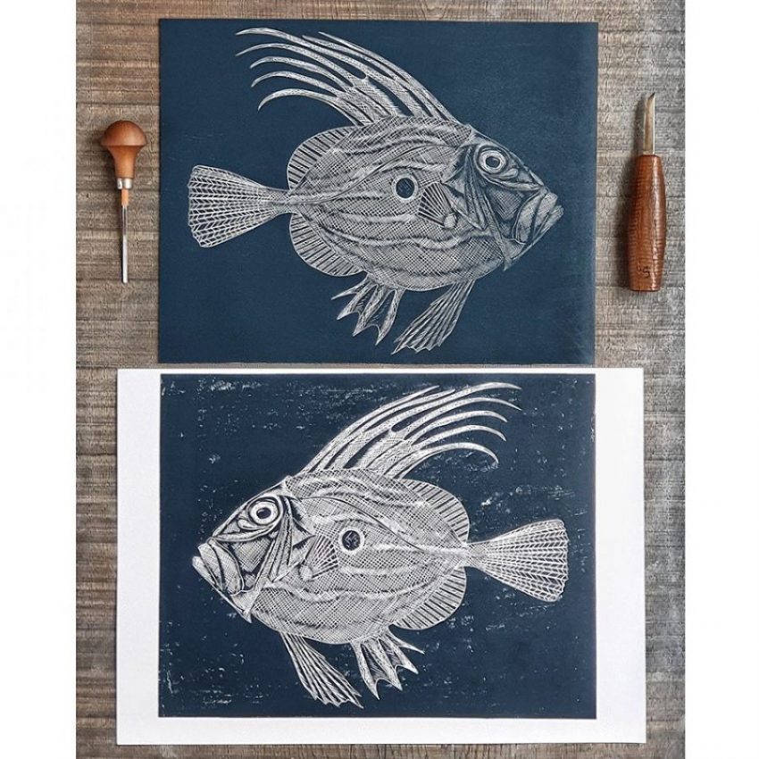 John Dory Lino Print by Lino Lord Press