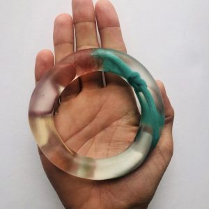 Sea Plastic in Resin Bangle by Washed and Found