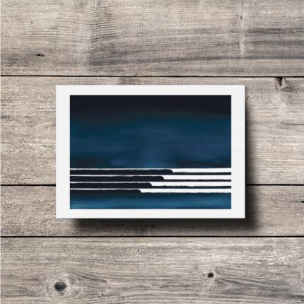 Contemporary illustration print of four waves at midnight by Single Fin Collective