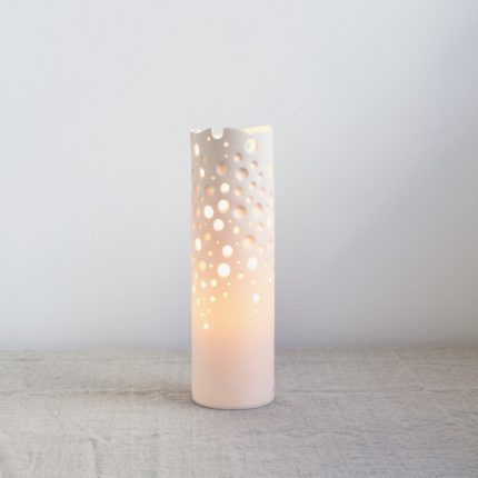 Coral Porcelain Cylinder Lamp - Image 2