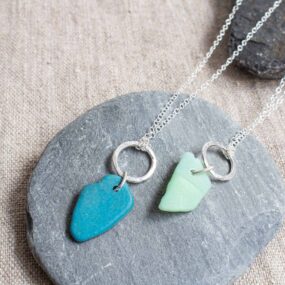 Silver & Beach Plastic Necklace