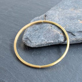 Half Square/Half Round Brass Bangle