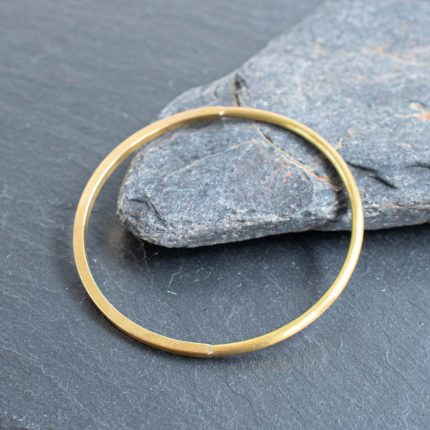 Half Square/Half Round Brass Bangle