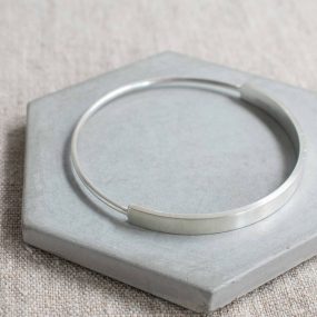 Silver Half Rectangle Bangle