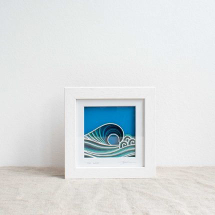 Small Blue Wave 3D Laser Cut Artwork - Image 3