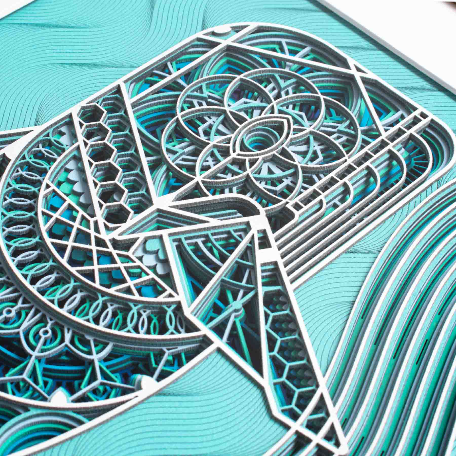 Blue Whale Large 3D Laser Cut Artwork - Image 4