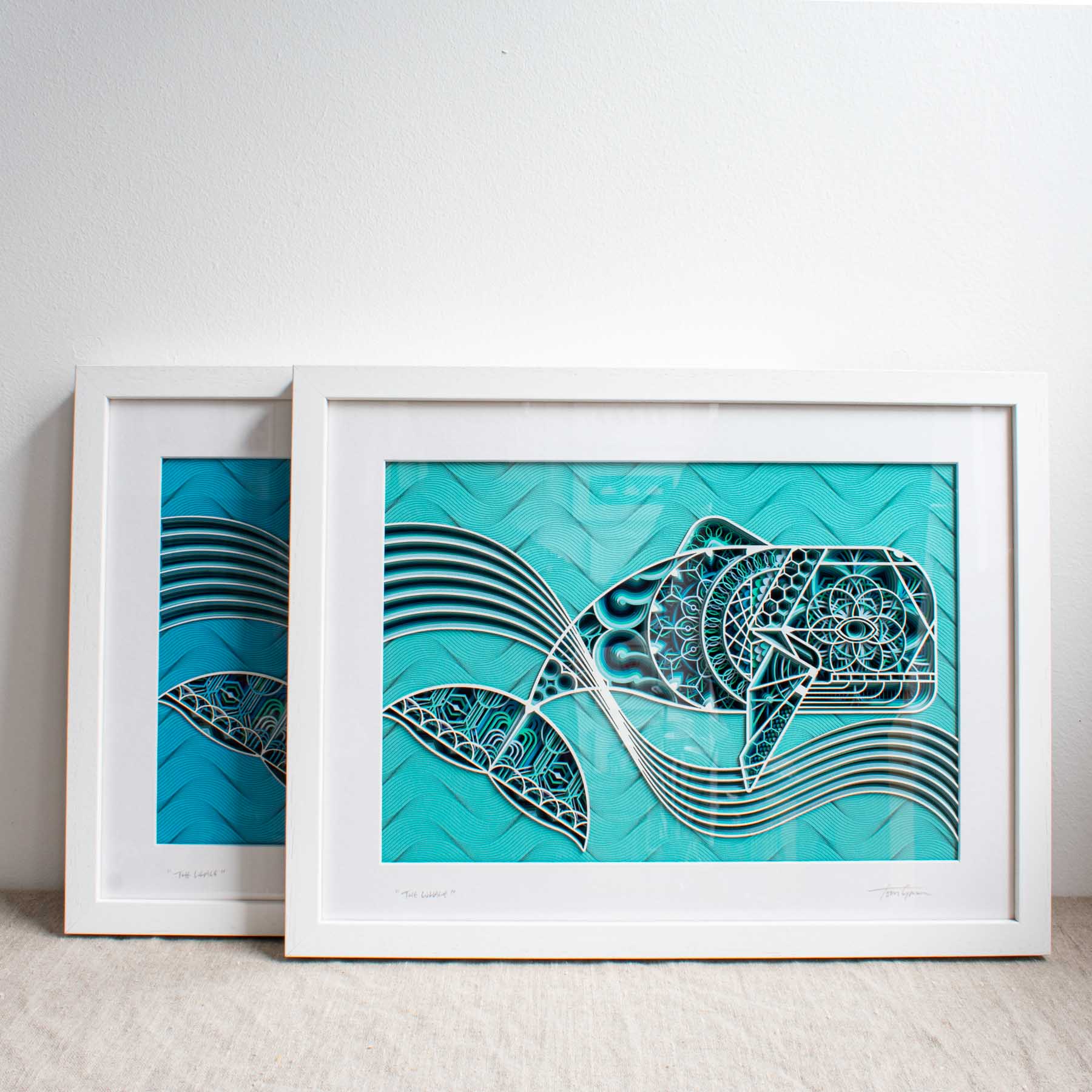 Blue Whale Medium 3D Laser Cut Artwork - Image 3