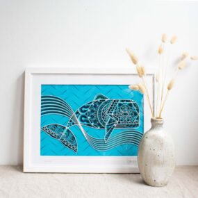 Blue Whale Medium 3D Laser Cut Artwork