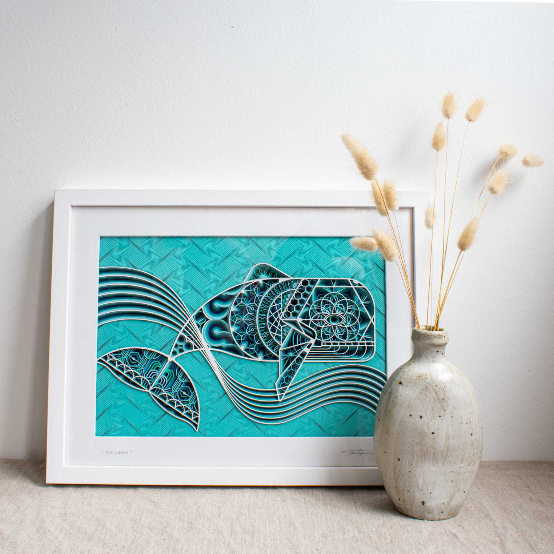Blue Whale Medium 3D Laser Cut Artwork - Image 2