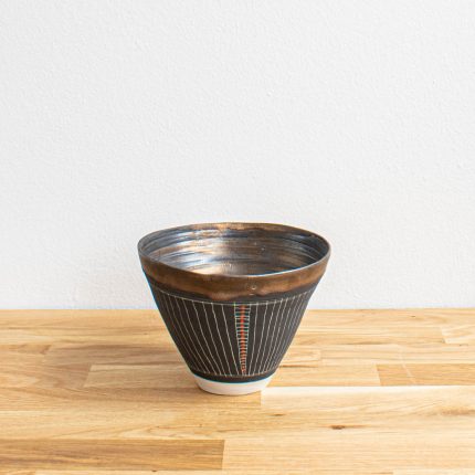 Sgrafitto Bowl with Orange Dots - Image 2