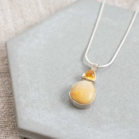 Citrine & Cornish Pebble Pendant