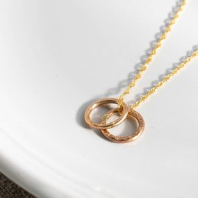 Two Gold Filled Rings Pendant