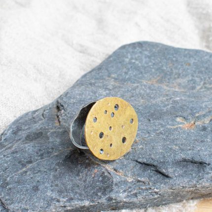 Brass Eroded Pebble Ring