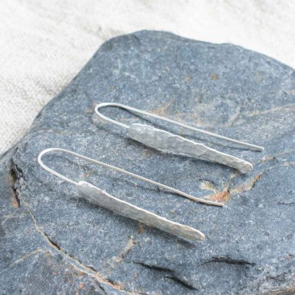 Silver Shard Drop Earrings - Image 2