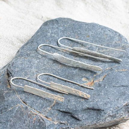 Silver Shard Drop Earrings - Image 3