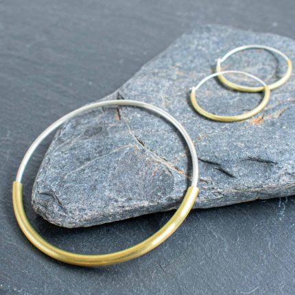 Sterling Silver & Brass Tube Spinner Bangle - Image 4