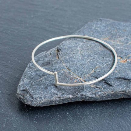 Sterling Silver Stepped Bangle