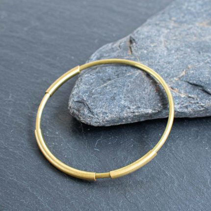 Brass Round Split Tube Spinner Bangle - Image 2