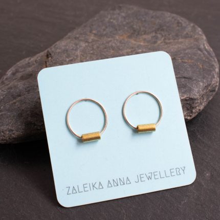 Tressa Stud Earrings Sterling Silver & Brass - Image 4