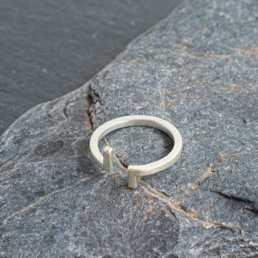 Silver Split Bar Ring