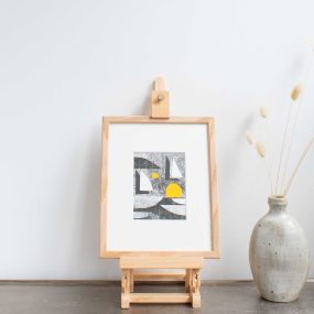 Yellow Buoys Collage Framed