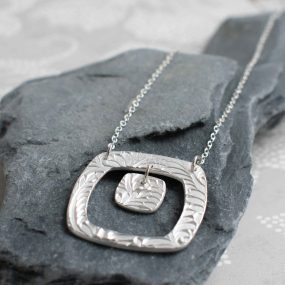 Square Necklace With Charm