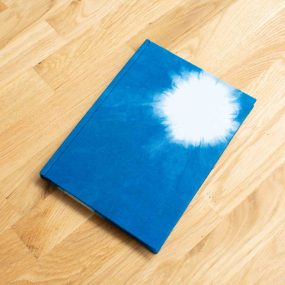 A6 Handcrafted Book With Indigo Tie-dye Circle Fabric Cover By Books N Boxes