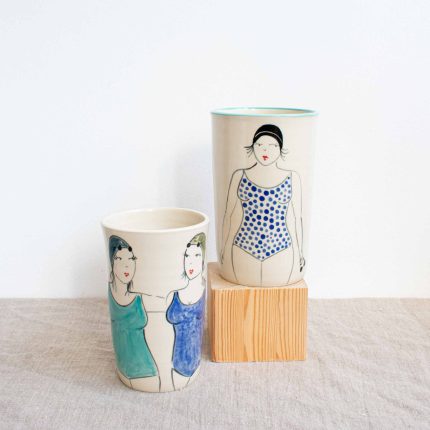 Swimmer Tall Vase