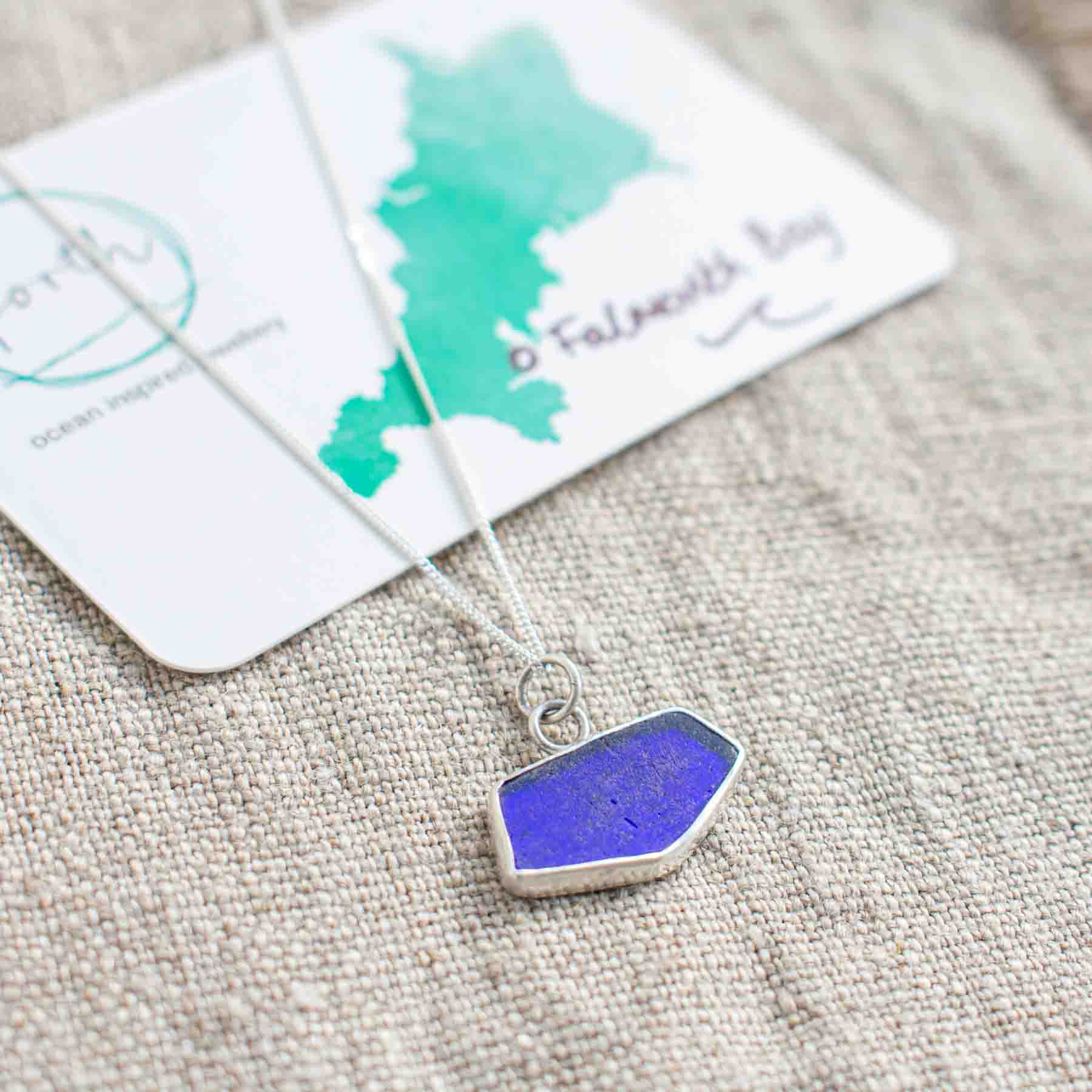 Sea Glass Pendant (Deep Blue - Falmouth Bay)