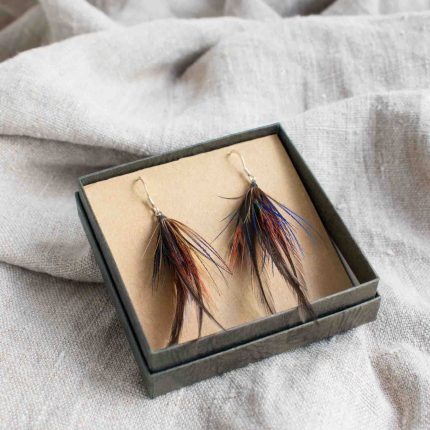 Peacock & Rooster Feather Earrings