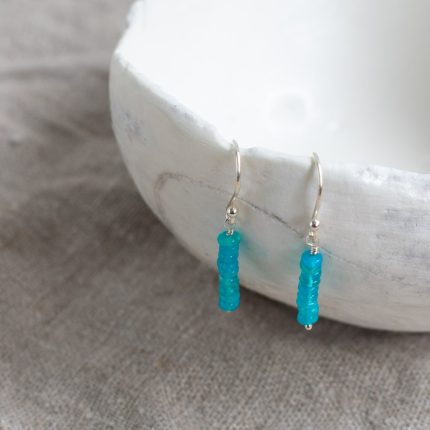 Blue Opal Bar Earrings