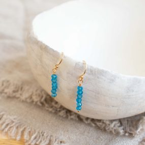 Blue Topaz Bar & Gold Filled Hooks