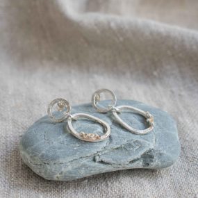 Barnacle Silver Drop Earrings