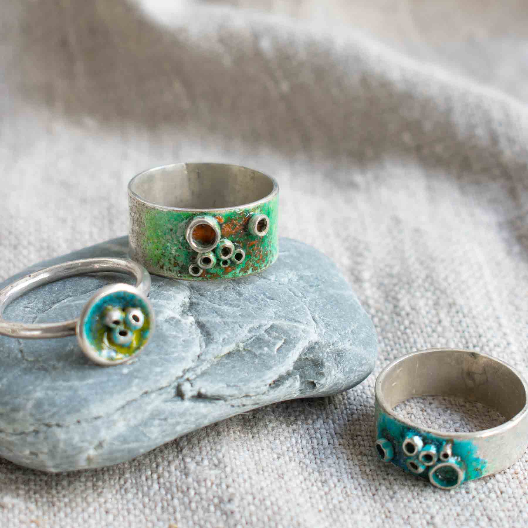 Barnacle Silver and Enamel Jewellery