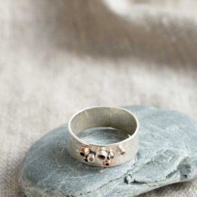 Barnacle Silver & Gold Wide Band Ring