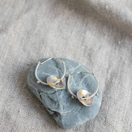 Men an Tol Gold Leaf Drop Earrings - Image 2