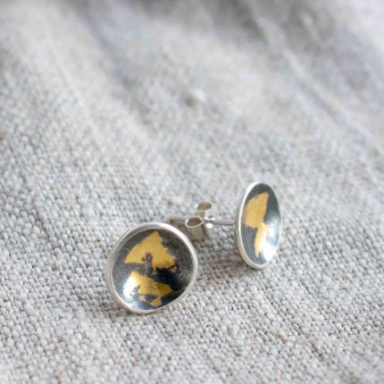 Solstice Studs Silver & Gold Leaf - Image 2