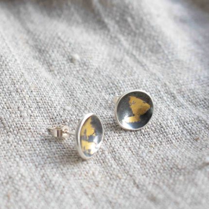 Solstice Studs Silver & Gold Leaf - Image 3