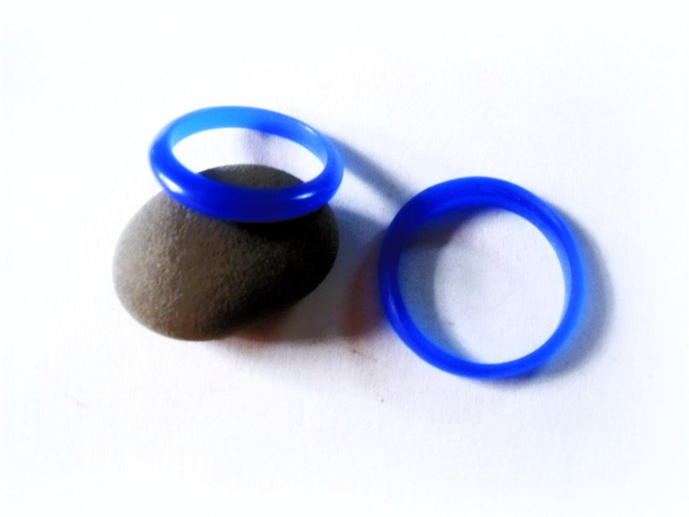 Two blue wax carved simple ring masters