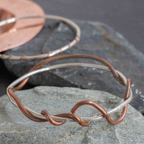 Copper Twist Chunky Bangle