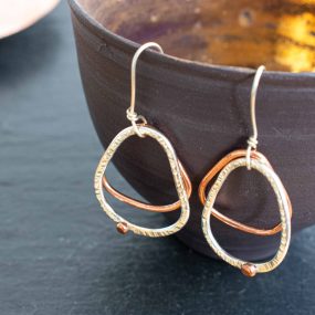 Tidepool Silver & Copper Drop Earrings