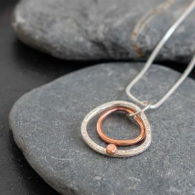 Tidepool Silver & Copper Double Pendant