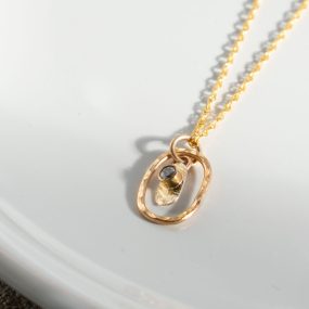 Oval Pendant Silver & Gold Filled With CZ