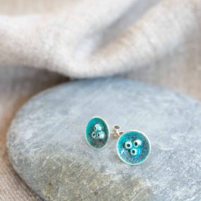 Barnacle Silver & Enamel Stud Earrings