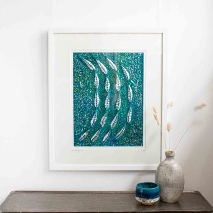 Shoaling Fish Large Textile Art - Image 2