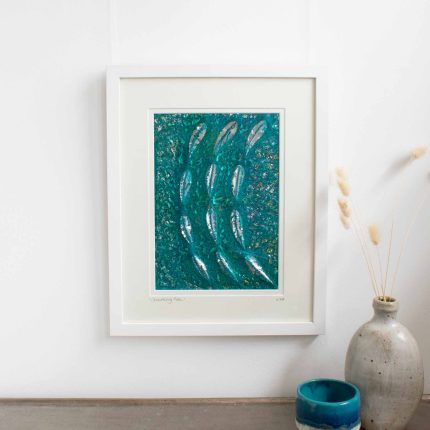 Shoaling Fish Left Textile Art - Image 2