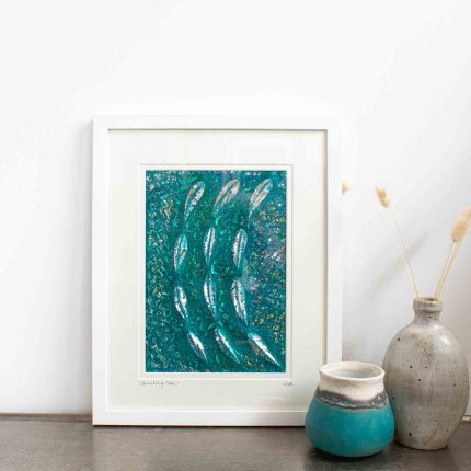 Shoaling Fish Left Textile Art