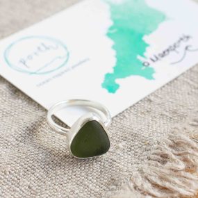 Seaglass Ring (Green – Maenporth)