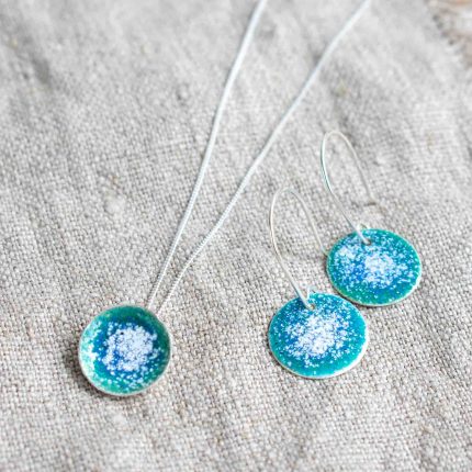 Summer Seas Enamel Drop Earrings - Image 2