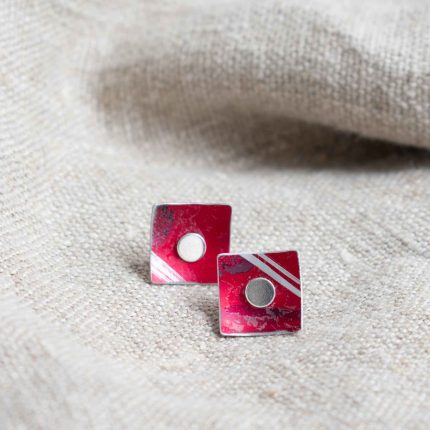 Square 2 in 1 Stud Earrings - Image 2